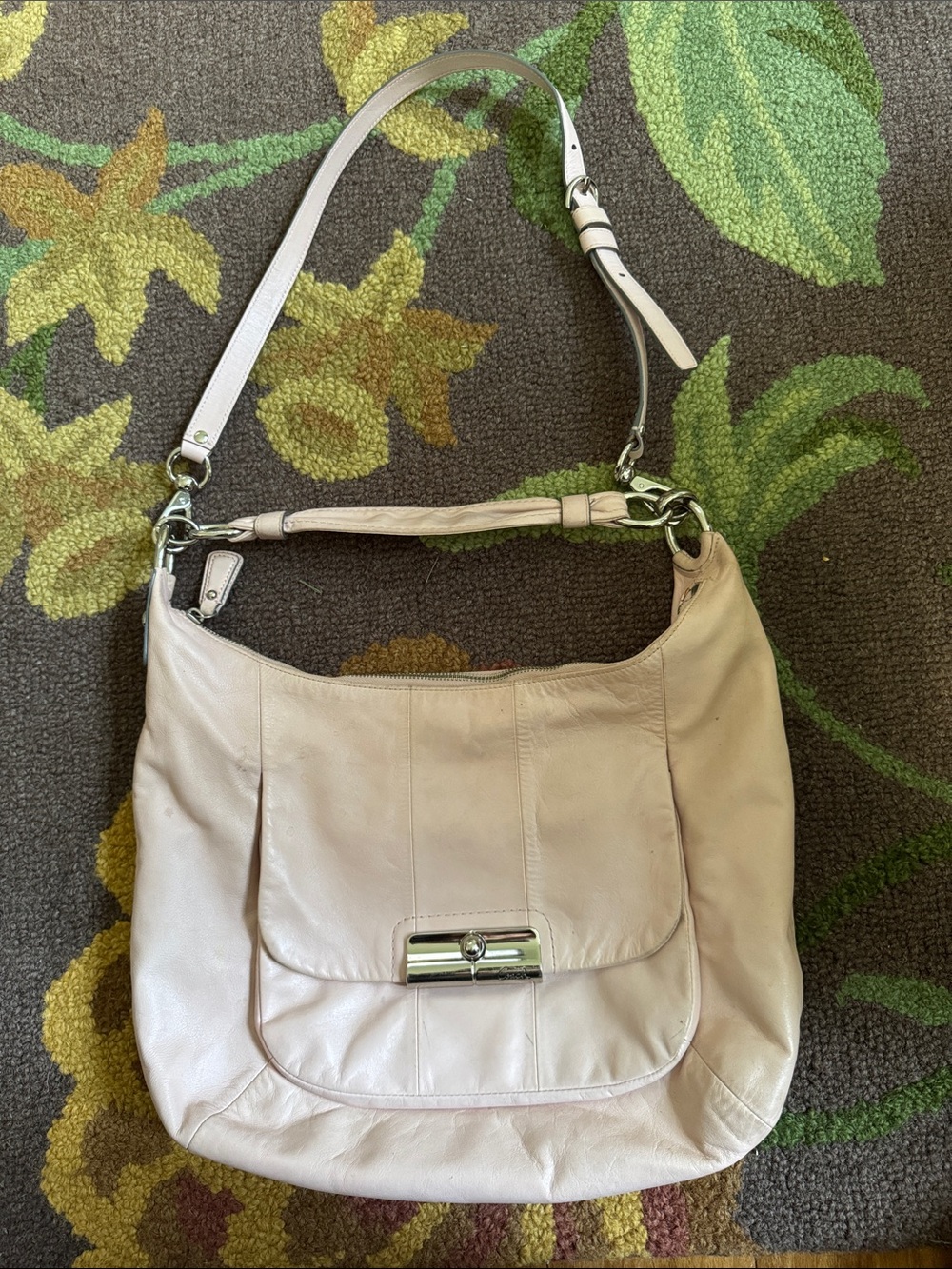 Coach Kristin Large Leather Leather Hobo in Light Pink